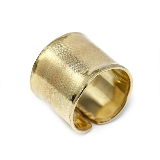 Anello Etrusco Molla Piatto in Argento Giallo 925