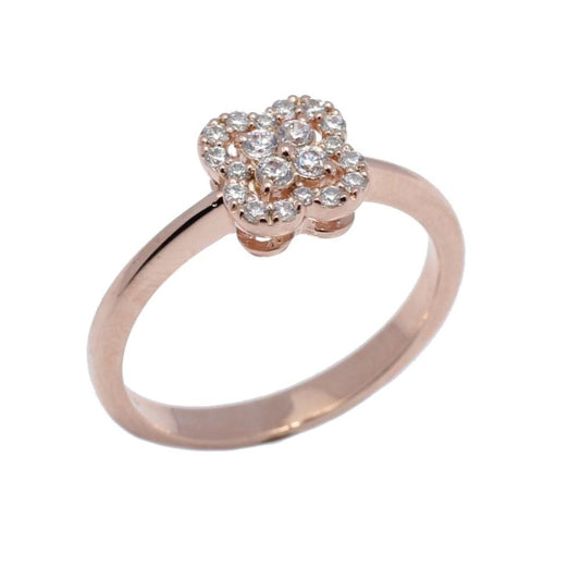 Anello Fiore in Oro Rosa e Diamanti CT 0.20