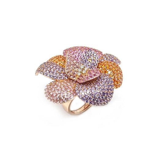 Anello fiore regolabile in argento