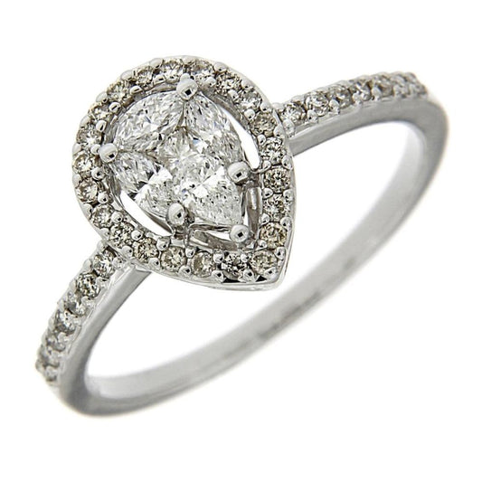 Anello goccia con Diamanti CT 0.42