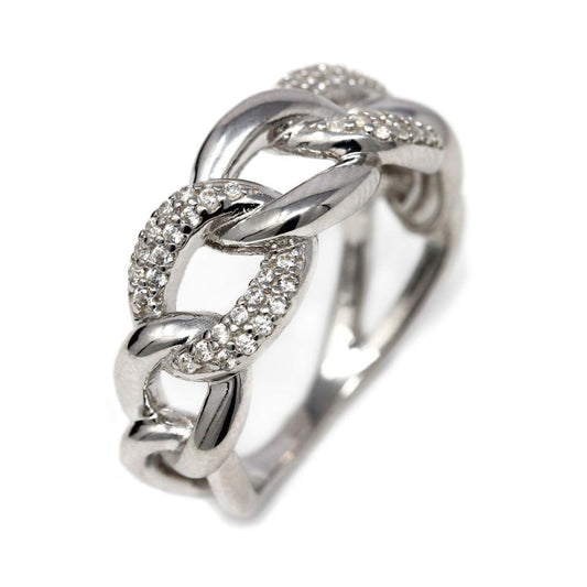 Anello Grumetta in Argento 925 con Zirconi mis 13