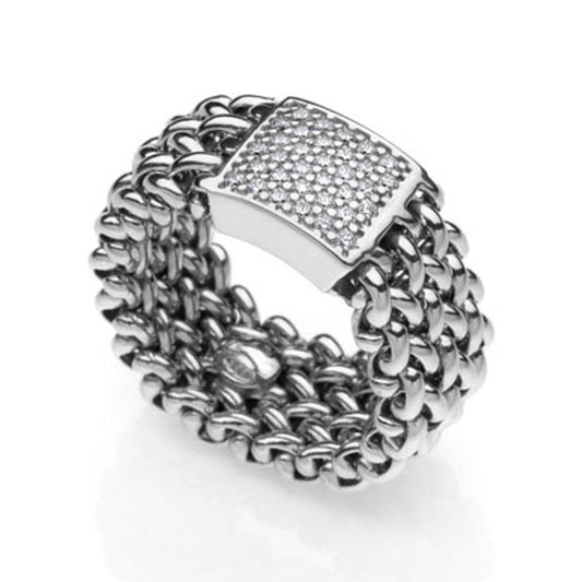 Anello in argento bianco Chicco con cubic zirconia 5889