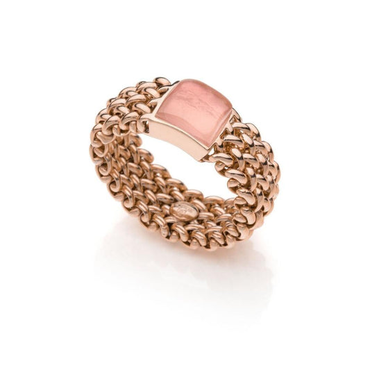 Anello in argento dorato rosa con quarzo Chicco UNOAERRE 6208