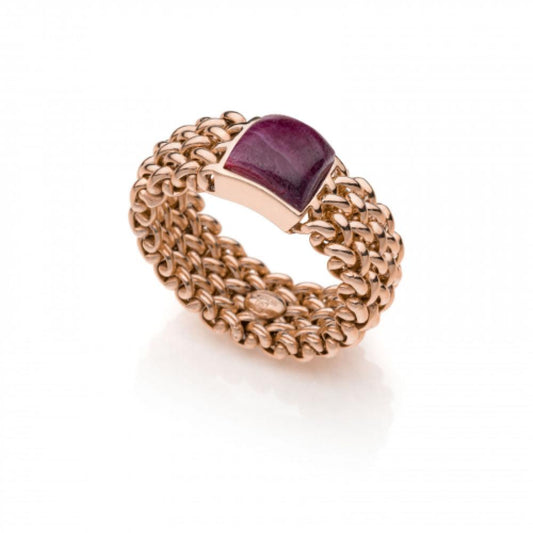 Anello in argento dorato rosa con Radice di Rubino Chicco 6207