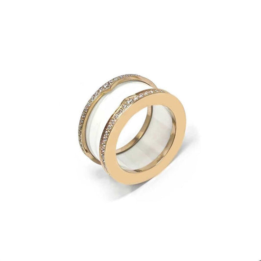 ANELLO IN ARGENTO Mod. Bvlgari con Zirconi