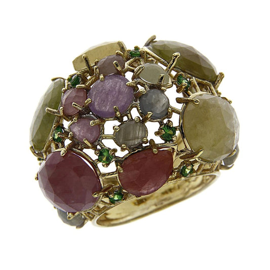 Anello in Oro con Corindone e Tsavorite