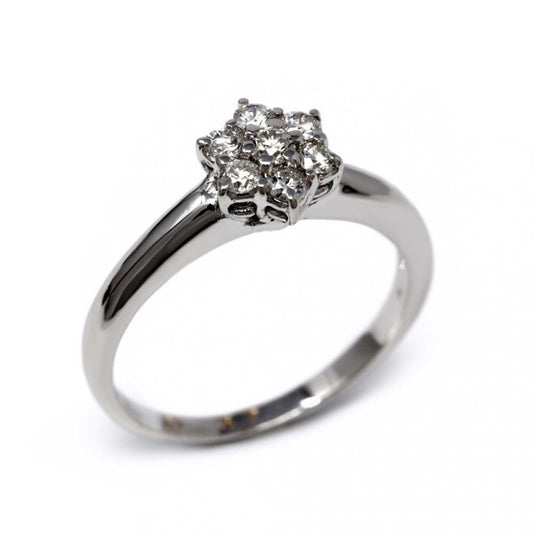 Anello Linea Fiore con Diamanti CT 0.37