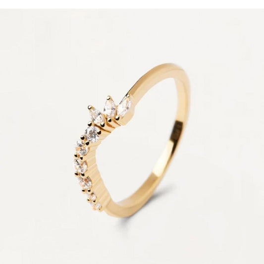 ANELLO NATURA  Argento Sterling 925 Placcato in Oro 18 carati