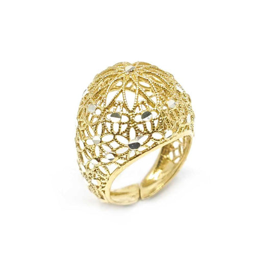 Anello Pavè in argento 925 dorato