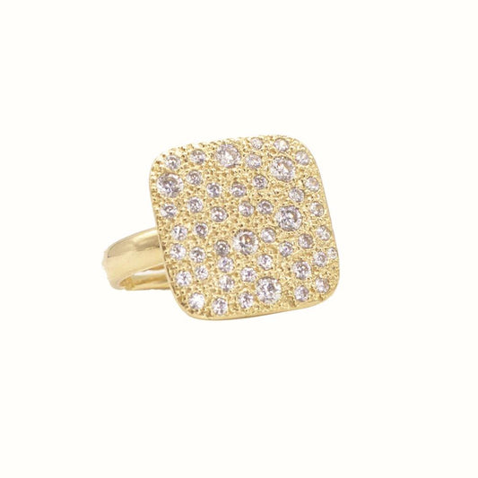 Anello Pavè Quadrato Medio ALISEI