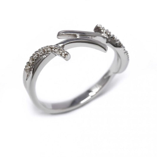 Anello Pave Stilizzato con Diamanti CT. 0.09