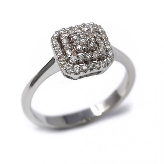 Anello Quadrato con Diamanti CT 0.30