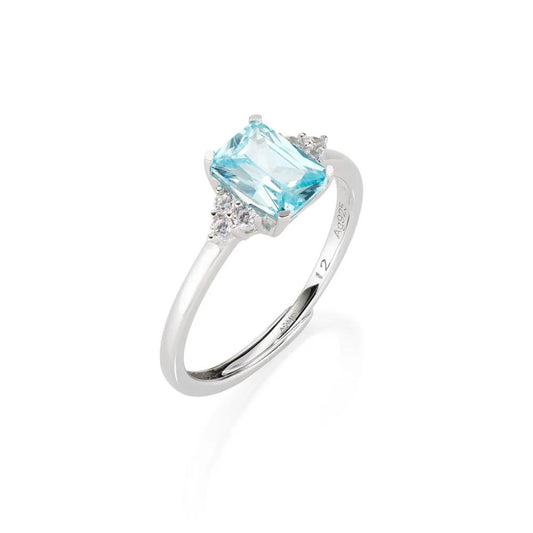 Anello regolabile Princess con Zirconi Acqua Marina e Bianchi Ref.RBABBACZ2