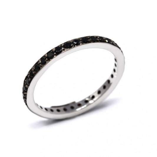 Anello Riviera con 36 Diamanti Neri CT 0.60