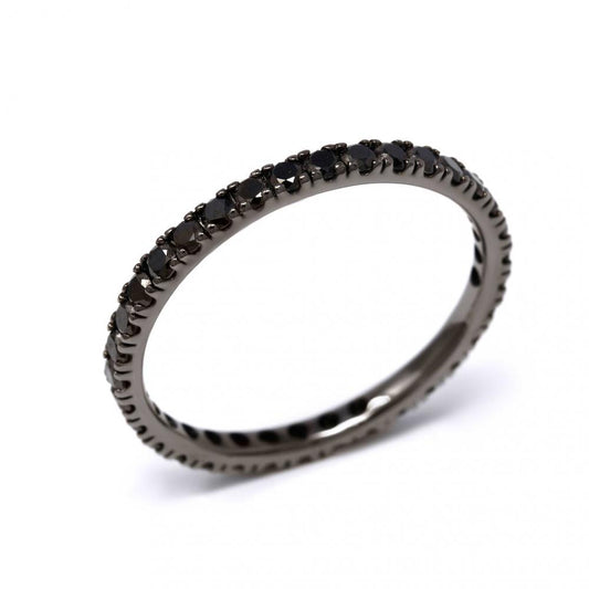 Anello Riviera con Diamanti Neri CT 1.45