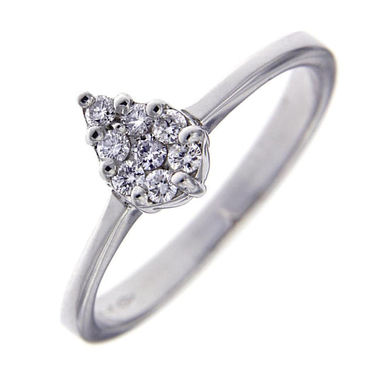 Anello Rosetta a Goccia con 8 Diamanti CT 0.21