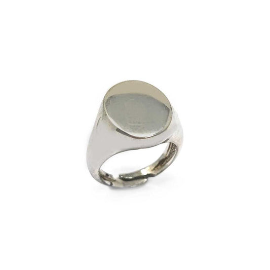 Anello Shevalier Ovale Liscio in Argento 925 mis 21 Regolabile