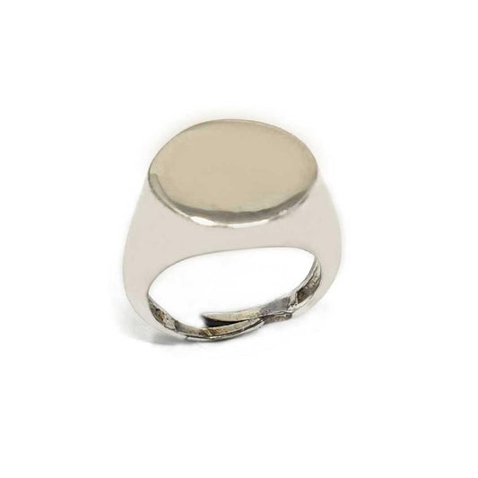 Anello Shevalier Rotondo Liscio in Argento 925 mis 7 Regolabile