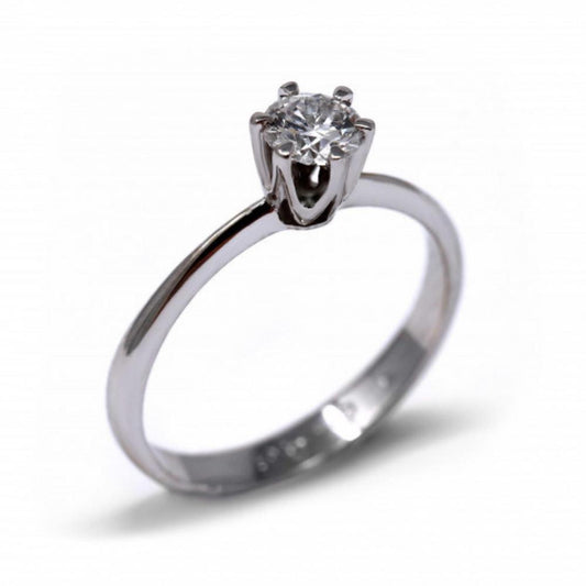 Anello Solitario con Diamante Linea Tiffany CT 0.43 SI1 F