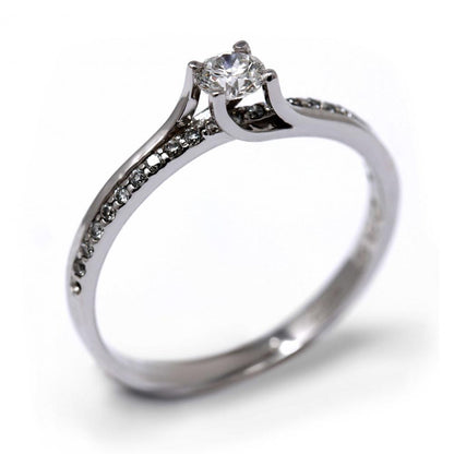 Anello Solitario Valentino con Diamanti Bianchi CT 0.22