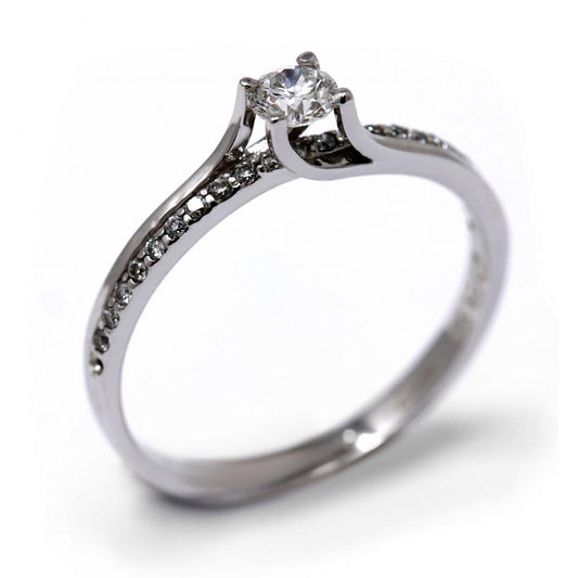 Anello Solitario Valentino con Diamanti Bianchi CT 0.22