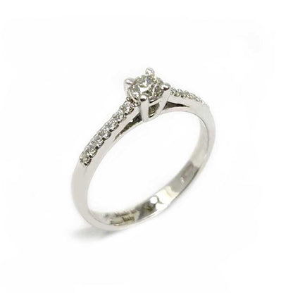 Anello Solitario con DiamantI CT 0.20 e Laterali CT 0.12