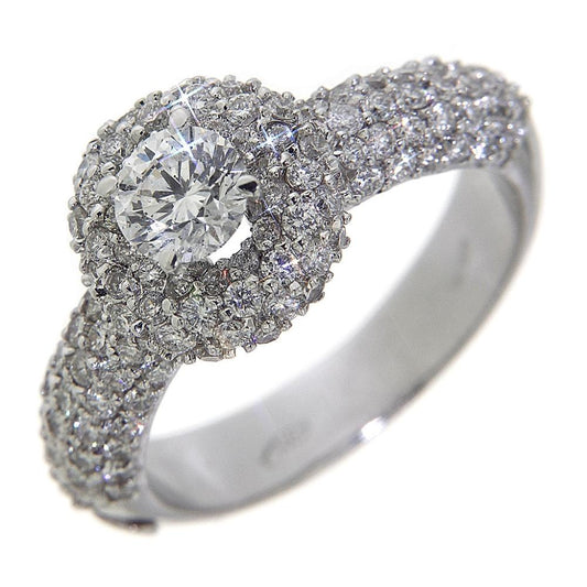 Anello Solitario con Diamante CT 0.64 e Diamanti Laterali CT 1.55