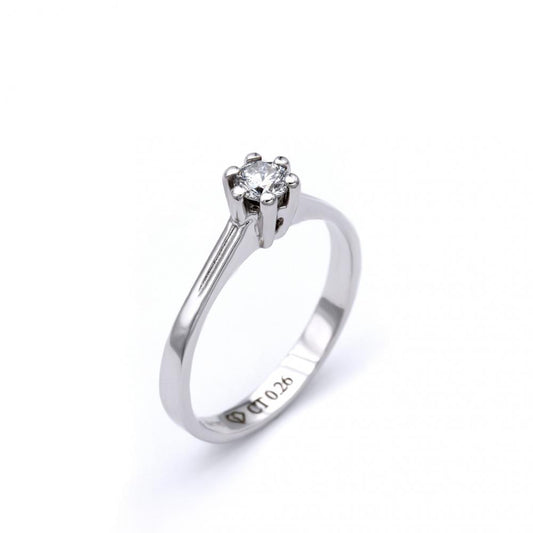 Anello Solitario 6 griffe con Diamante CT 0.26