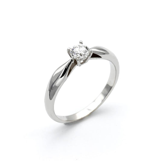Anello Solitario con Diamante CT 0.41 VS2 E