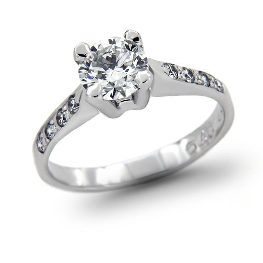 Anello Solitario Linea Giza CT 0.79 con 8 Diamanti Laterali CT 0.12
