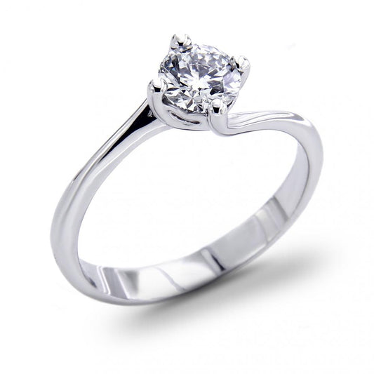 Anello Solitario Linea Valentino con Cuori Laterali  CT 0.40