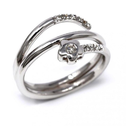 Anello Stilizzato con 14 Diamanti CT 0.09