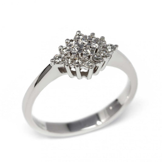 Anello stilizzato con 16 diamanti CT 0.38
