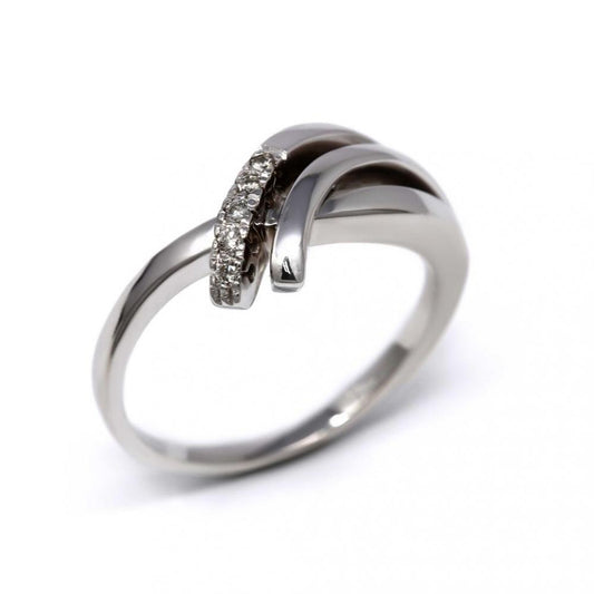 Anello Stilizzato con 5 Diamanti CT 0.05