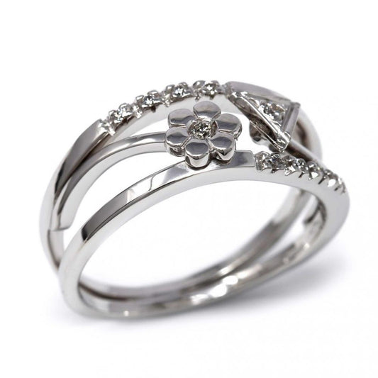 Anello Stilizzato con 8 Diamanti CT 0.09