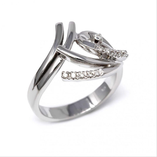 Anello Stilizzato con Diamanti CT 0.13
