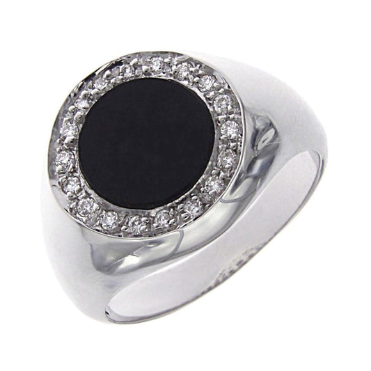 Anello Stilizzato con Onice e Diamanti CT 0.22
