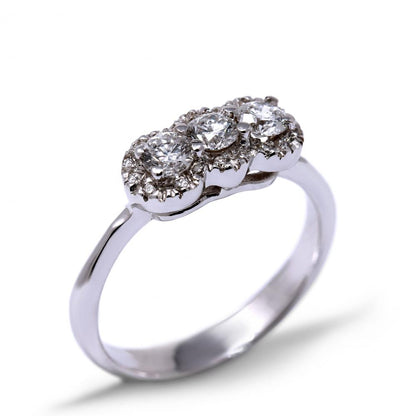 Anello Trilogy con Diamanti Bianchi CT 0.70