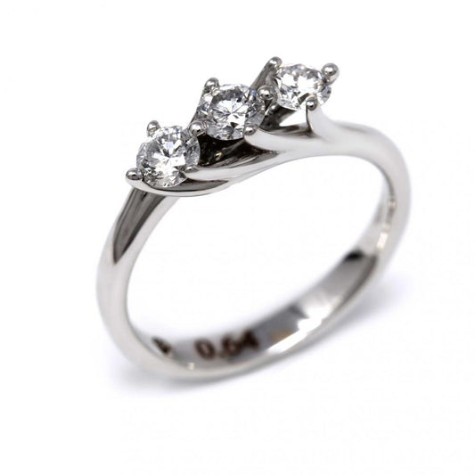 Anello Trilogy con Diamanti Certificati  CT 0.64 SI1 E Certificati HRD