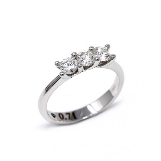 Anello Trilogy con Diamanti Certificati CT 0.71 VVS1 E Certificati HRD