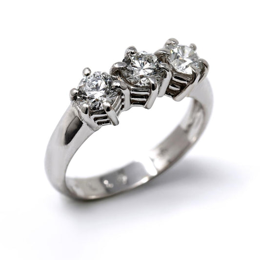 Anello Trilogy in Oro Bianco e Diamanti CT 1.13