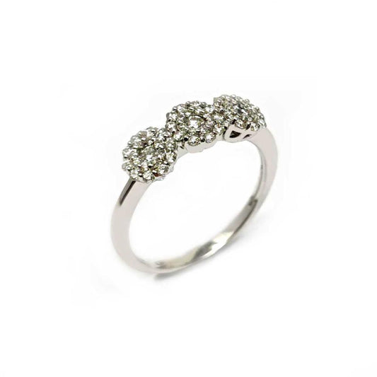 Anello Trilogy Rosetta con Diamanti CT 0.42
