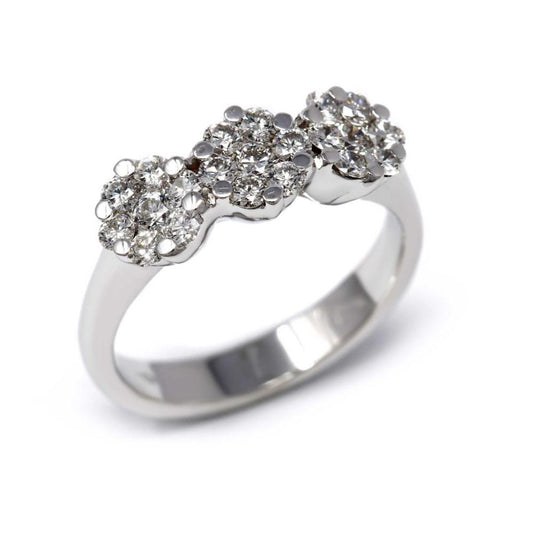 Anello Trilogy Rosetta in Oro Bianco e Diamanti CT 0.85