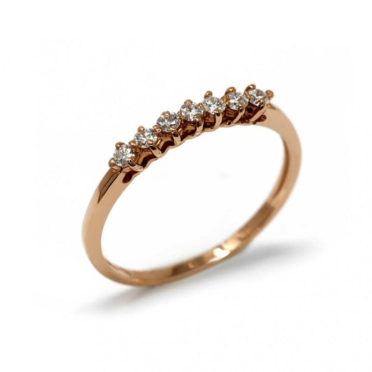 Anello Eternità in Oro Rosa con Diamanti Bianchi CT 0.21