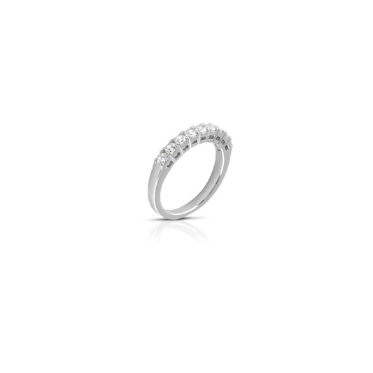Anello veretta in Argento 925 oro bianco con zirconi