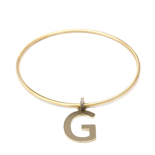 Bracciale cerchio Le Letterine con lettera G pendente lucidata a mano