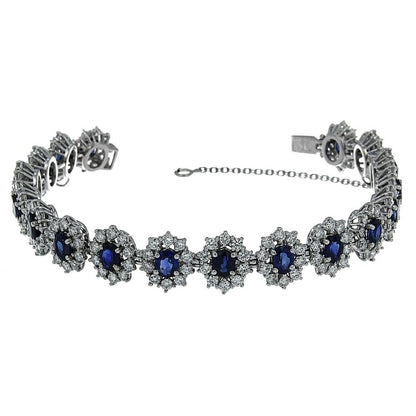 Bracciale Cestello con Diamanti CT 5.50 e Zaffiri CT 8.48