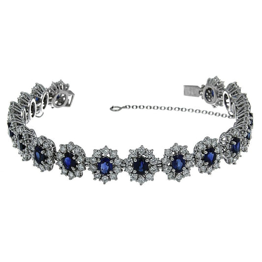 Bracciale Cestello con Diamanti CT 5.50 e Zaffiri CT 8.48