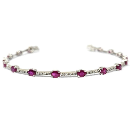 Bracciale con Diamanti CT 0.65 e Rubini CT 4.14