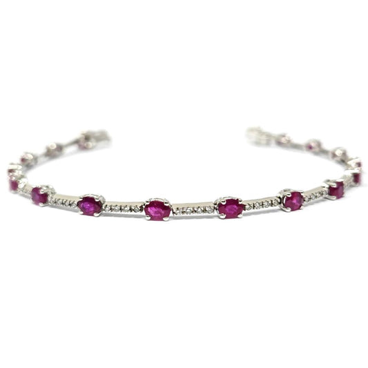 Bracciale con Diamanti CT 0.65 e Rubini CT 4.14